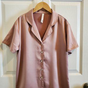 Flora Nikrooz Victoria Satin Charmeuse Short Blush Pajama Set